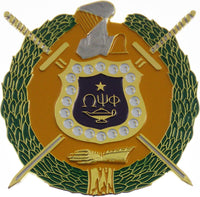 Omega Psi Phi Escutcheon Shield Die-Cut Car Badge [Gold]