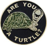 Shriner Are You A Turtle Round Lapel Pin [Gold]