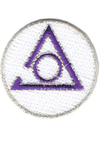 Mason Circle of Perfection Symbol Round Iron-On Patch [White]