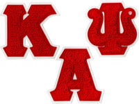 Kappa Alpha Psi Chenille Letter Sew-On Patch Set [Red]