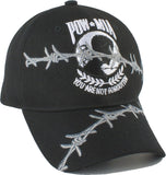 POW MIA Barbed Wire Mens Cap [Black/White]