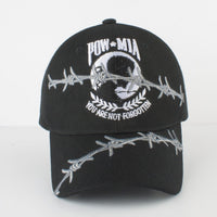 POW MIA Barbed Wire Mens Cap [Black/White]