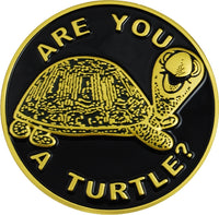 Shriner Are You A Turtle? Symbol Round Car Emblem [Dark Green]