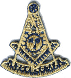 Mason Past Master Emblem Iron-On Patch [Gold]