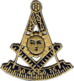 Mason Past Master Emblem Iron-On Patch [Gold]