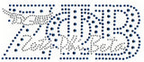 Zeta Phi Beta Script With Dove Studstone Heat Transfer [Blue]