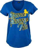 Big Boy Sigma Gamma Rho Glitter Divine 9 Ladies Tee [Royal Blue]