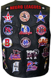 Big Boy Negro League Baseball Mens Motorcycle Leather Vest [Black]