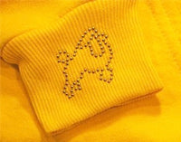 Sigma Gamma Rho Poodle Collar Size Rhinestud Heat Transfer [Gold]