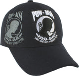 POW MIA Logo Shadow Mens Cap [Baseball Cap - Black/White]