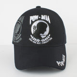 POW MIA Logo Shadow Mens Cap [Baseball Cap - Black/White]