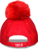 Big Boy Delta Sigma Theta Divine 9 S148 Pom Pom Ladies Cap [Red]