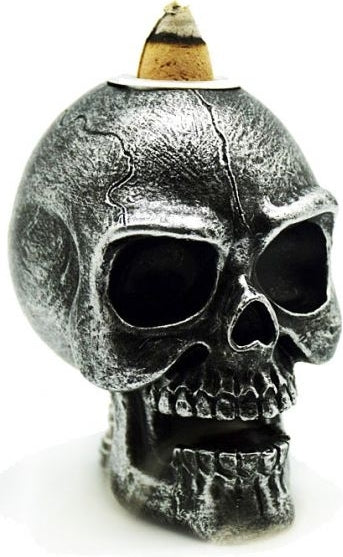 Mini Skull Backflow Cone Burner [Silver]