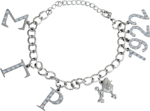 Sigma Gamma Rho Austrian Crystal Charm Bracelet [Silver]