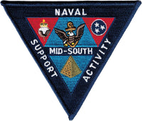 Eagle Crest Naval Support Activity Mid-South Iron-On Patch [Navy Blue]