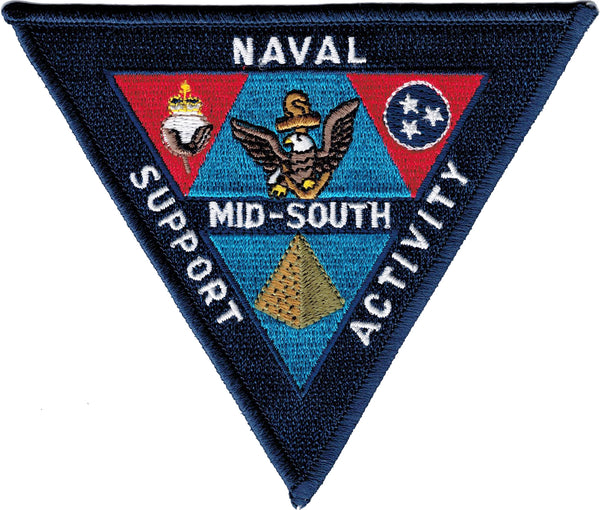 Eagle Crest Naval Support Activity Mid-South Iron-On Patch [Navy Blue]