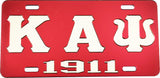 Kappa Alpha Psi 1911 Mirror License Plate [Red/Silver]