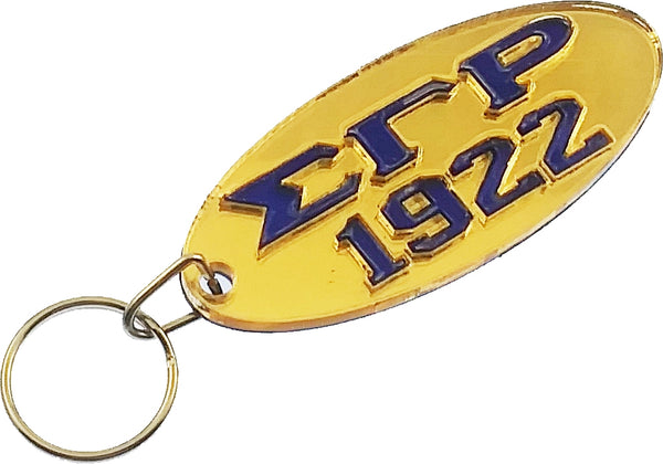 Sigma Gamma Rho 1922 Oval Key Chain [Gold/Blue]