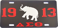 Delta Sigma Theta 1913 Elephant Mirror License Plate [Black/Red]