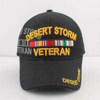 Desert Storm Veteran Ribbons Shadow Mens Cap [Baseball Cap - Black]