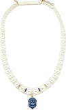 Zeta Phi Beta Crest Pearl Necklace [White]