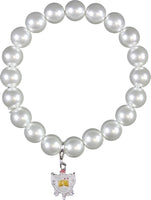 Sigma Gamma Rho Crest Pearl Bracelet [White]