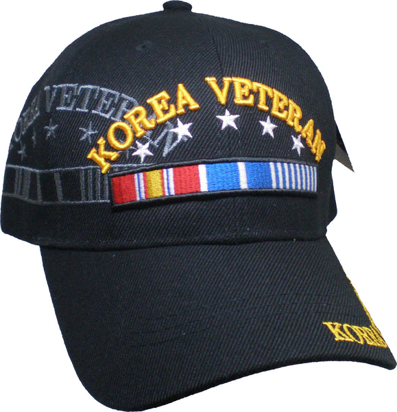 Korea Veteran Stars & Ribbons Shadow Mens Cap [Black]