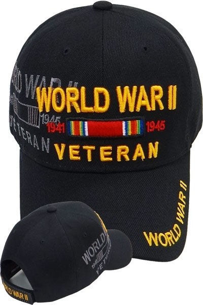 World War II 1941-1945 Ribbons Shadow Mens Cap [Baseball Cap - Black]