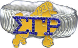 Sigma Gamma Rho Poodle Crystal Stretchy Bracelet [Silver]