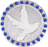 Zeta Phi Beta Dove Crystal Single Snap Button [Silver]