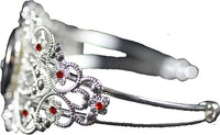 Filigree Bangle Bracelet With Single Receiver & Colored Stones [Pink]