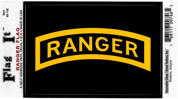 Innovative Ideas Flag It Army Ranger Flag Self Adhesive Vinyl Decal [Black]