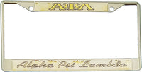 Alpha Psi Lambda Domed License Plate Frame [Silver]