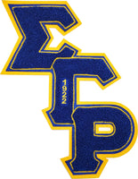 Sigma Gamma Rho Diagonal Letter Chenille Sew-On Patch [Blue]