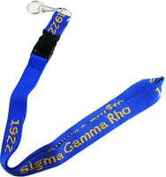 Sigma Gamma Rho Classic Woven Embroidered Lanyard [Blue]