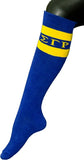 Sigma Gamma Rho Greekfeet Striped Pair Knee High Socks [Blue]