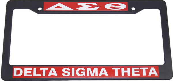 Delta Sigma Theta Text Decal Plastic License Plate Frame [Black]