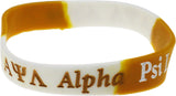 Alpha Psi Lambda Color Swirl Silicone Bracelet [Gold/White]
