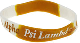 Alpha Psi Lambda Color Swirl Silicone Bracelet [Gold/White]