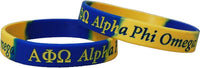 Alpha Phi Omega Color Swirl Silicone Bracelet [Blue/Gold]