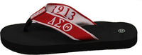 Delta Sigma Theta Flip Flops In Draw String Shoe Bag [Black]