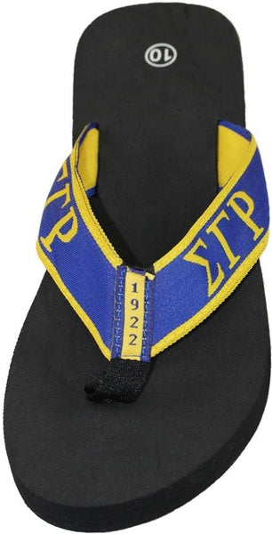 Sigma Gamma Rho Flip Flops In Draw String Shoe Bag [Black]