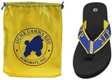 Sigma Gamma Rho Flip Flops In Draw String Shoe Bag [Black]