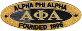Alpha Phi Alpha Founded 1906 Oval Iron-On Patch [Gold]