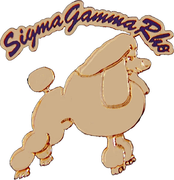 Sigma Gamma Rho Poodle Rocker Lapel Pin [Gold]