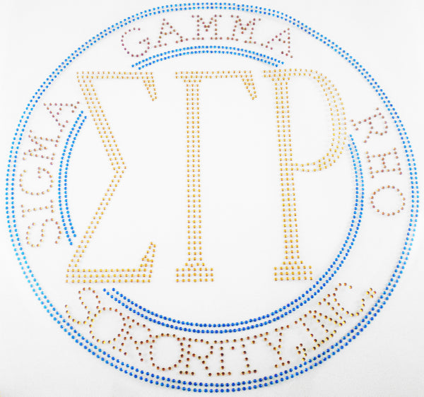 Sigma Gamma Rho Sorority, Inc. Circle Heat Transfer [Blue/Gold]