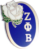 Zeta Phi Beta Rose Flower Lapel Pin [Silver]