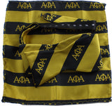 Alpha Phi Alpha Striped Mens Bow Tie & Handkerchief Set [Black/Gold]