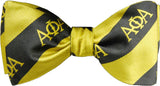 Alpha Phi Alpha Striped Mens Bow Tie & Handkerchief Set [Black/Gold]