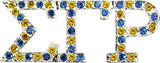 Sigma Gamma Rho Austrian Crystal Lapel Pin [Silver/Variegated]